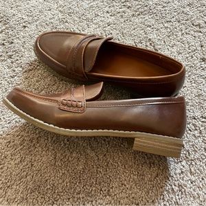 Brown Vegan Leather Loafers